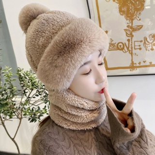 Lovely warm knitting wool hat in autumn and winter