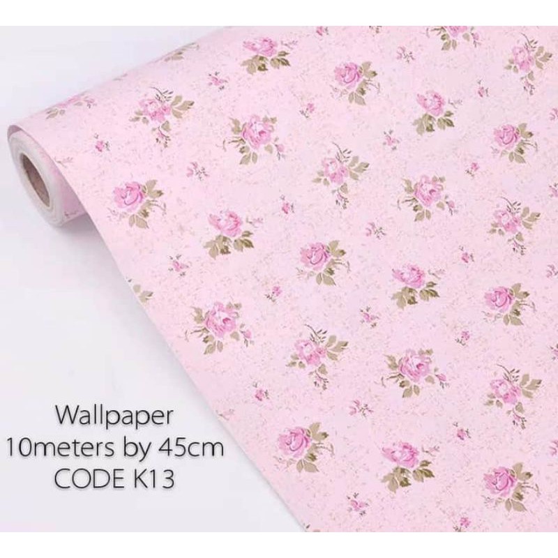 ◐Csdk.ph wallpaper pink backround miniflower design diy home and living decoration pvc waterproof K1