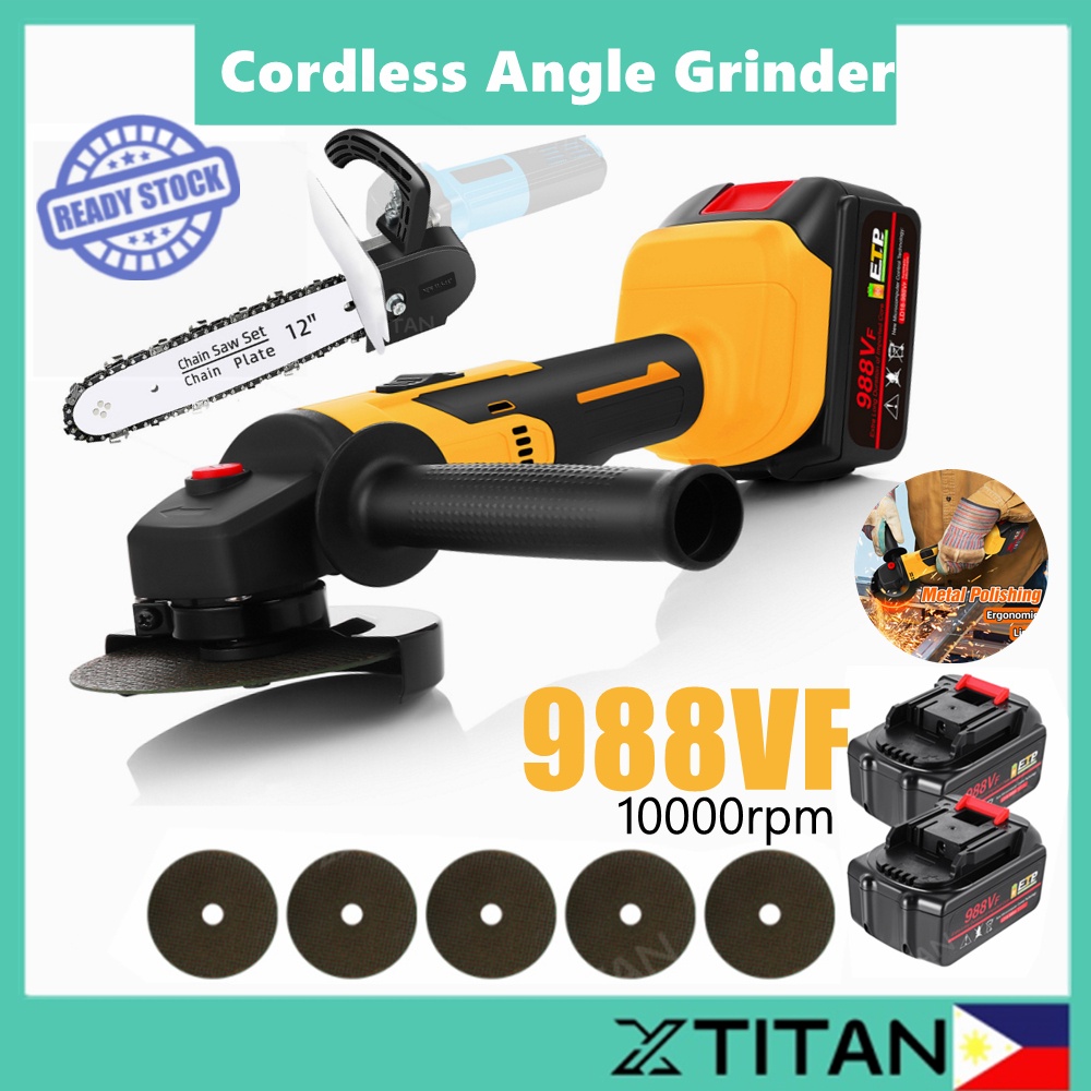 Xtitan 988vf 29800mah Cordless Angle Grinder Cuttingpolishinggrinding Machine Power Tool For