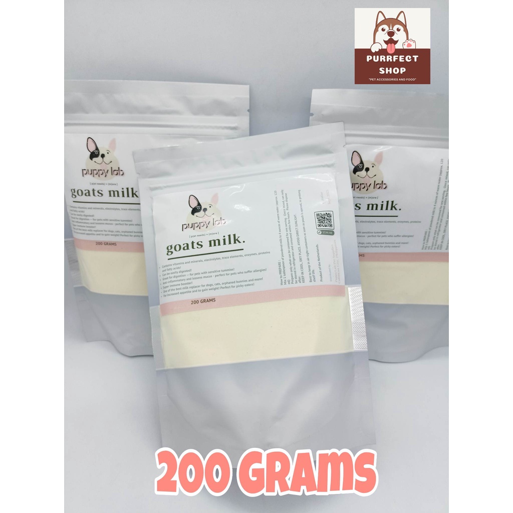 PUPPY LAB GOATS MILK POWDERED 200 GRAMS FOR PUPPY DOG AND CATS Shopee