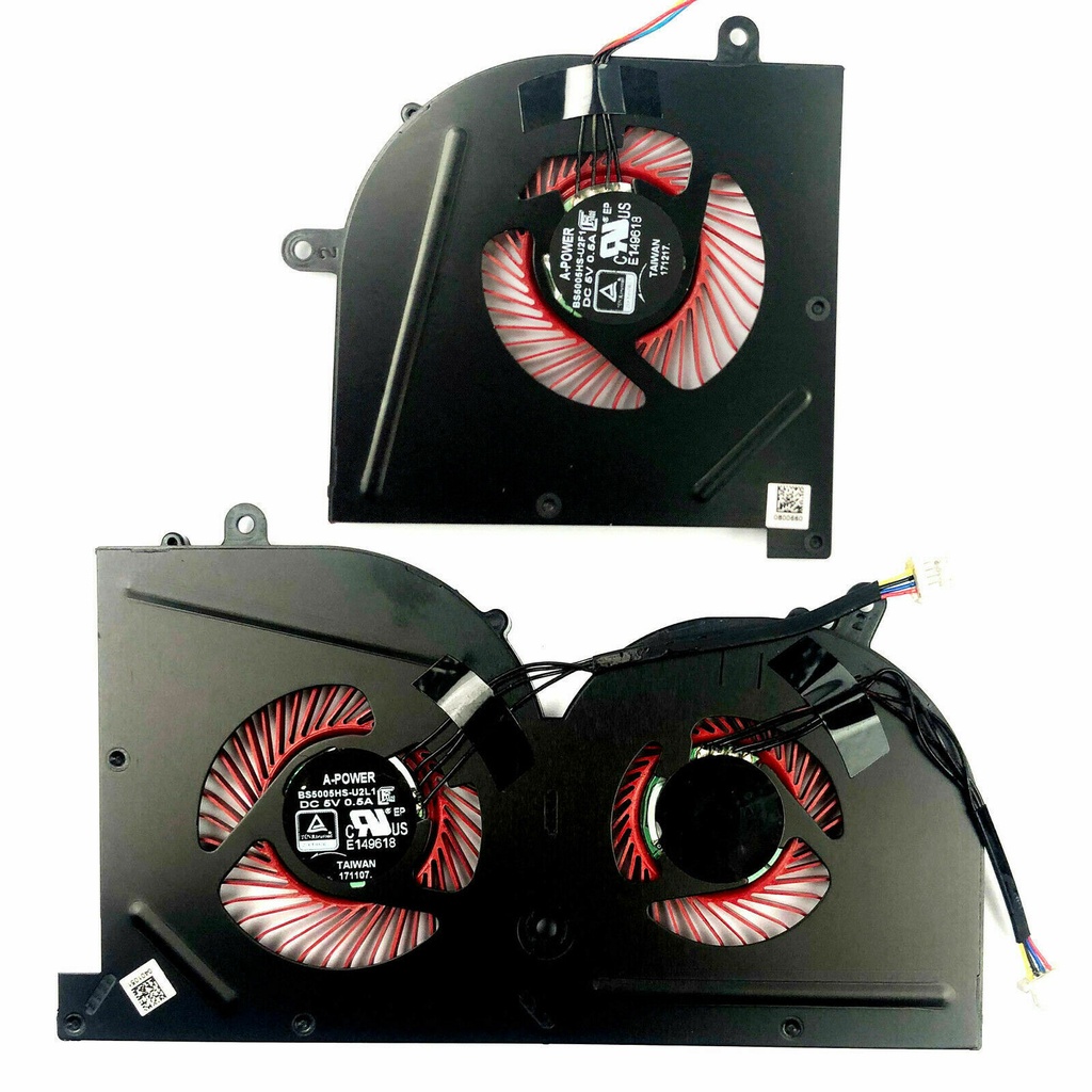 CPU GPU Cooling Fan For MSI Stealth Pro GS63 GS63VR GS73 GS73VR 6RF 7RF Cooler BS5005HS U3I U3J Rep