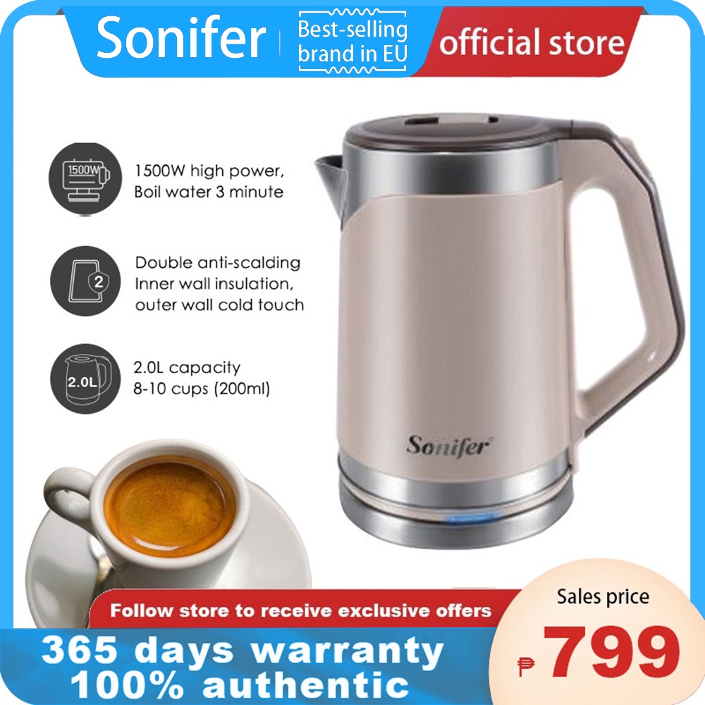 HW Sonifer electric kettle heater kettle stainless 2L water kettle