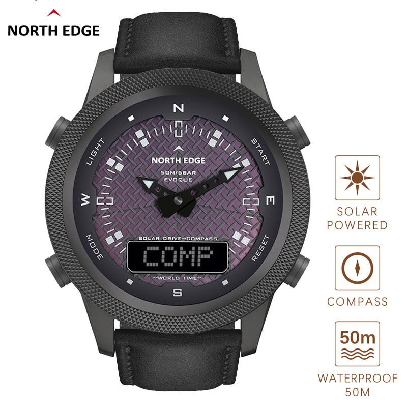 NORTH EDGE Men Digital Solar Watch Mens Outdoor Sport Watches Full