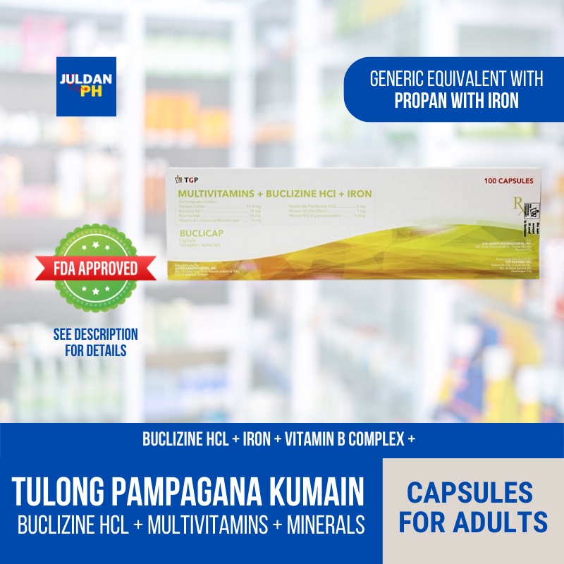 (Propan with Iron Generic) Buclizine HCl + Iron + Multivitamins