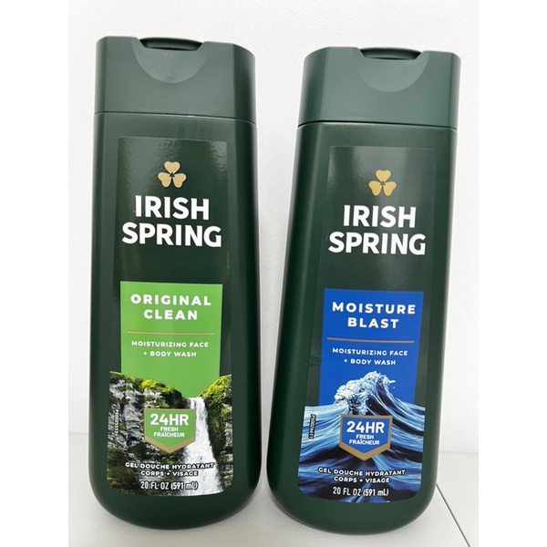 Irish Spring Moisturizing Face + Body Wash 20fl ox (591ml) Shopee
