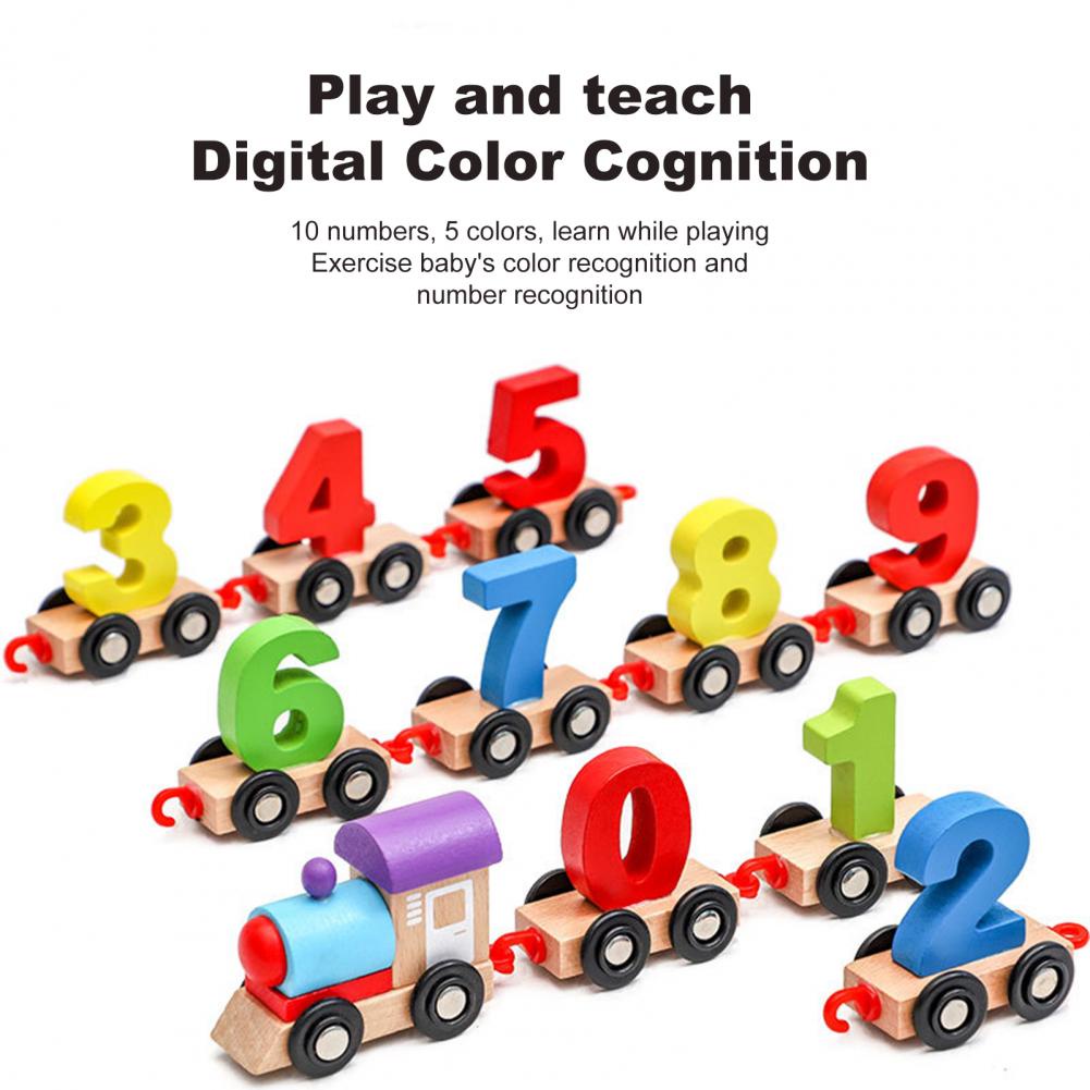 Imagination Improvement Train Toy Ten Carriages Independent Detachable Educational Cartoon Number