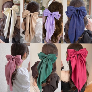 Bow Ribbon Hair Clip Sweet Ribbon Duckbill Clips Korean Style Ponytail Holder Women Fashion Hair Acceessories Headwear Grips