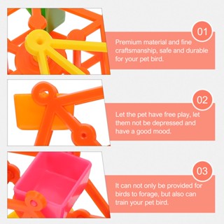 1Pc Toy Bird Toys Parrot Foraging Trainingparakeet Feeder Cage Chewing Intelligence Birds Windmill Cockatiel Chew Wheel Ferris #9