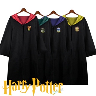 Harry Potter Ready Stock Robe Costume Cloak Halloween Cosplay for Kids and Adult Party Accessories School of Magic Wand