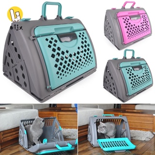 ✘◈WiJx Pet Dog Cat Foldable Carrier Cage Box Collapsible Case Kennel Portable para sa Paglalakbay sa