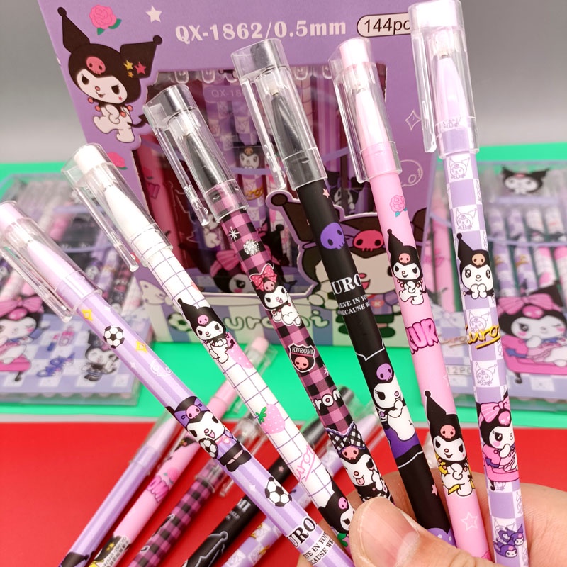 Ship from Philippine/ 12 pcs Sanrio black ink pens 0.5mm Kuromi Theme ...