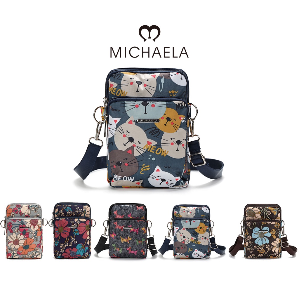 MICHAELA Sling Bag for Women Floral Re-Nylon Mini Crossbody Phone Purse ...