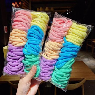 48pcs hair tie gradient color high elastic purple pink yellow blue black(1pack/48~50pcs) F