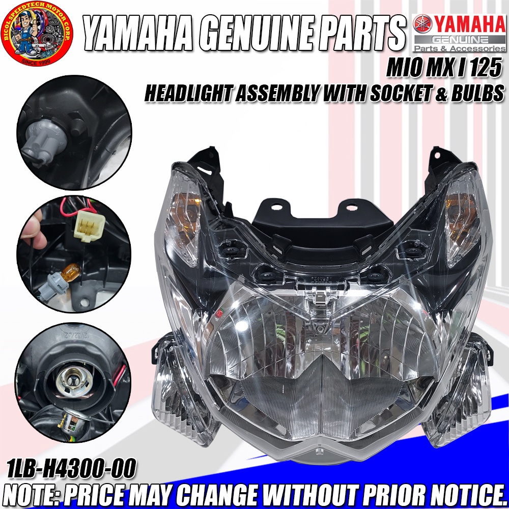 MIO MX I 125 HEADLIGHT ASSEMBLY WITH SOCKET & BULBS (YGP) (Genuine 1LB