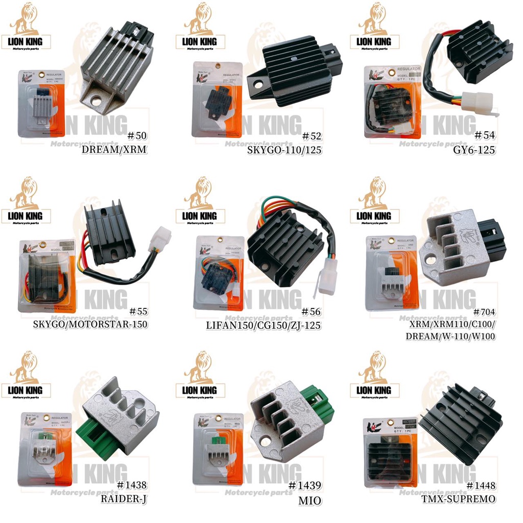 MOTORCYCLE PARTS RECTIFIER/REGULATOR XRM,TMX, WAVE125, GY6, SMASH.MIO