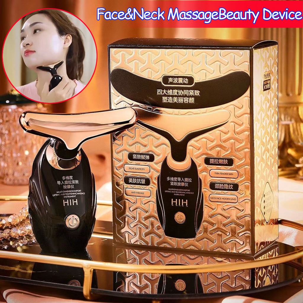 Hih Face Beauty Instrument Sonic Vibration Lifting Fit Facial Neck Massager Firming Massager