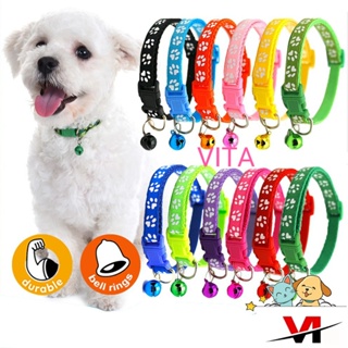 vita Pet Collar Dog Paw Collar With Bell Safety Buckle Neck for Dog and Cat Puppy Accessories