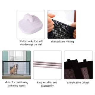 Portable Dog Gate Pets Barrier Fences Breathable Mesh Dog Safety Door Pet Guard Baby Safety Fence #2
