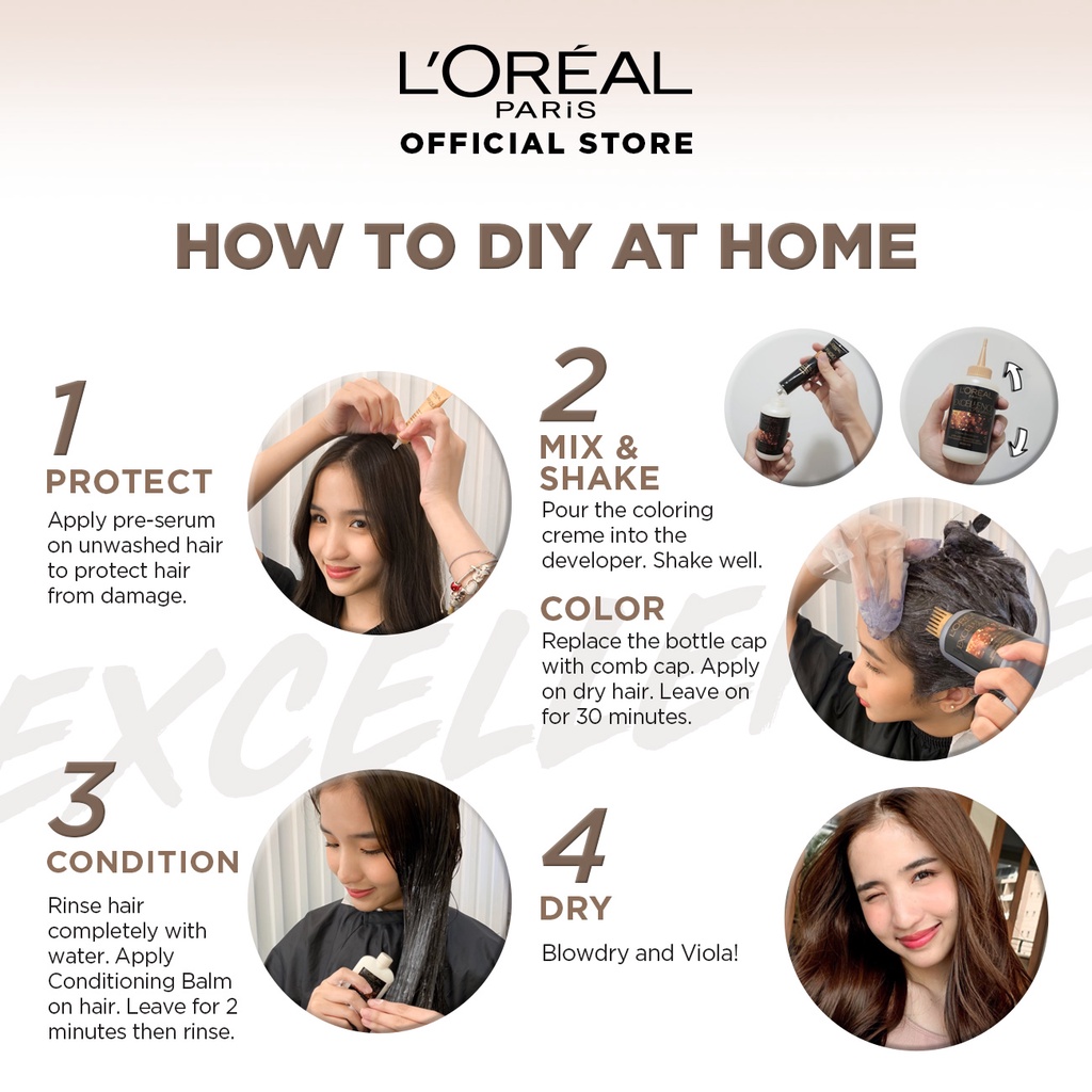 ln stockNEW¤۞LOreal Paris Excellence Ash Supreme Hair Color with Anti-Brass Purple Shampoo Hair Dye