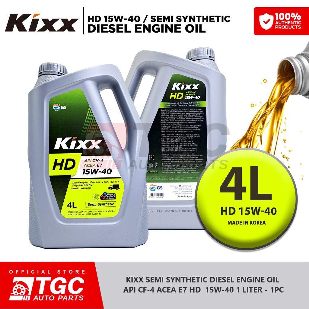 KIXX Semi Synthetic Gasoline Engine Oil HD 15W40 API CH4 15W40 1