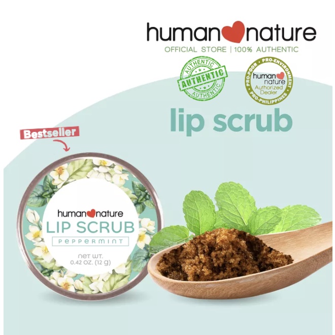 Human Nature Natural Lip Scrub 12g with Natural Exfoliants Shopee