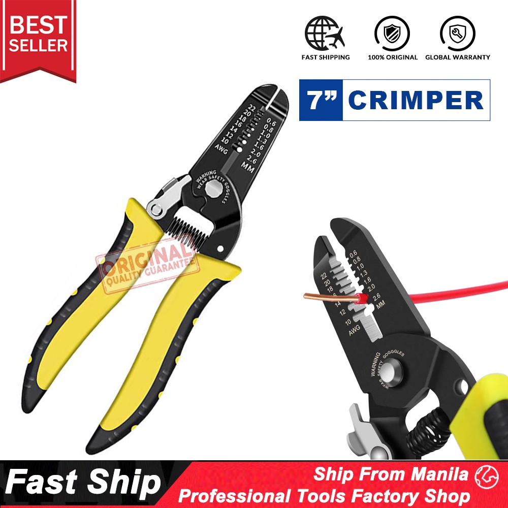 175mm Stripping Crimping Pliers Wire Stripper Multi Functional Ring 