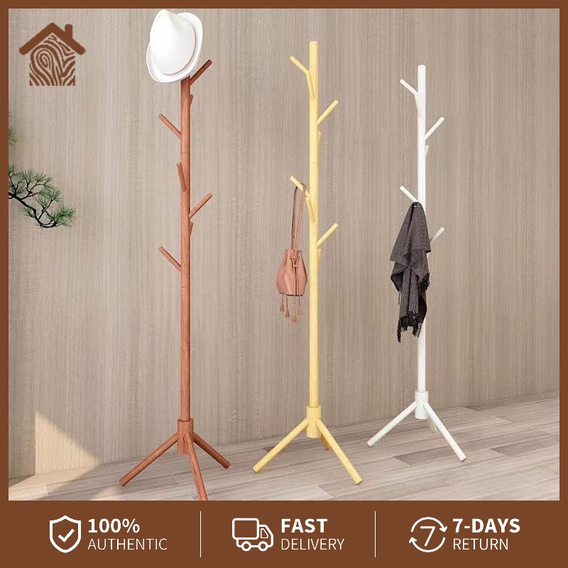 8 Hook Wooden Bag Rack Stand Coat Rack Stand Pine Bag Clothes Rack Coat