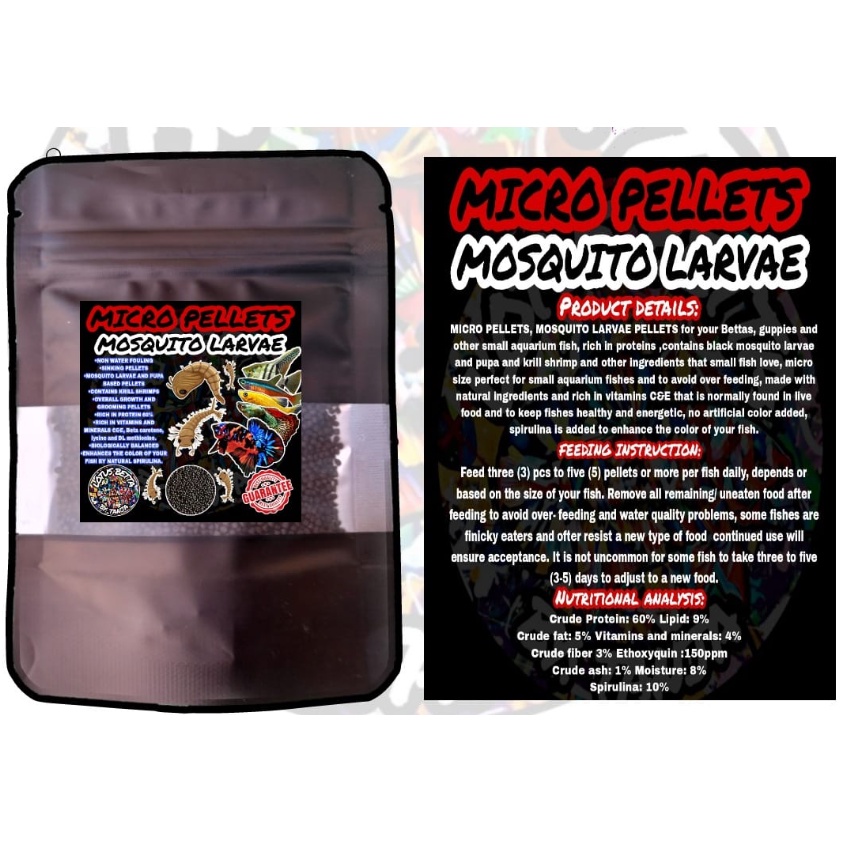 mosquito larvae pellets kiti kiti micro pellets betta small fish