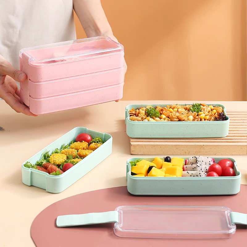 grocery.ph 3Layer Japanese Wheat Straw Lunch Box Portable Picnic Food ...