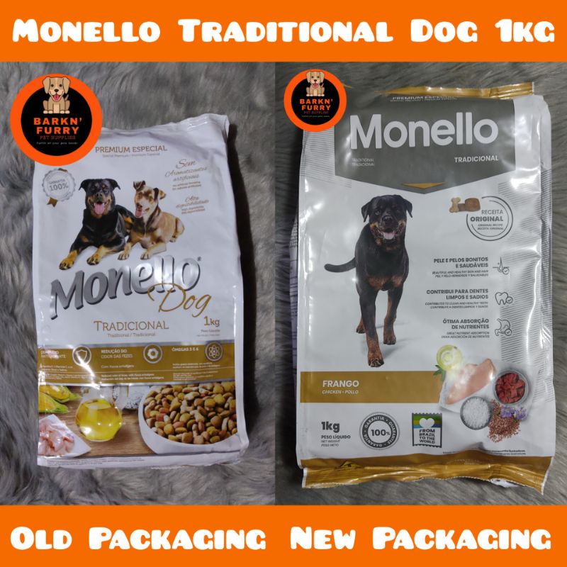 Monello Premium Dog Food Traditional 1kg (Original Packaging) Shopee