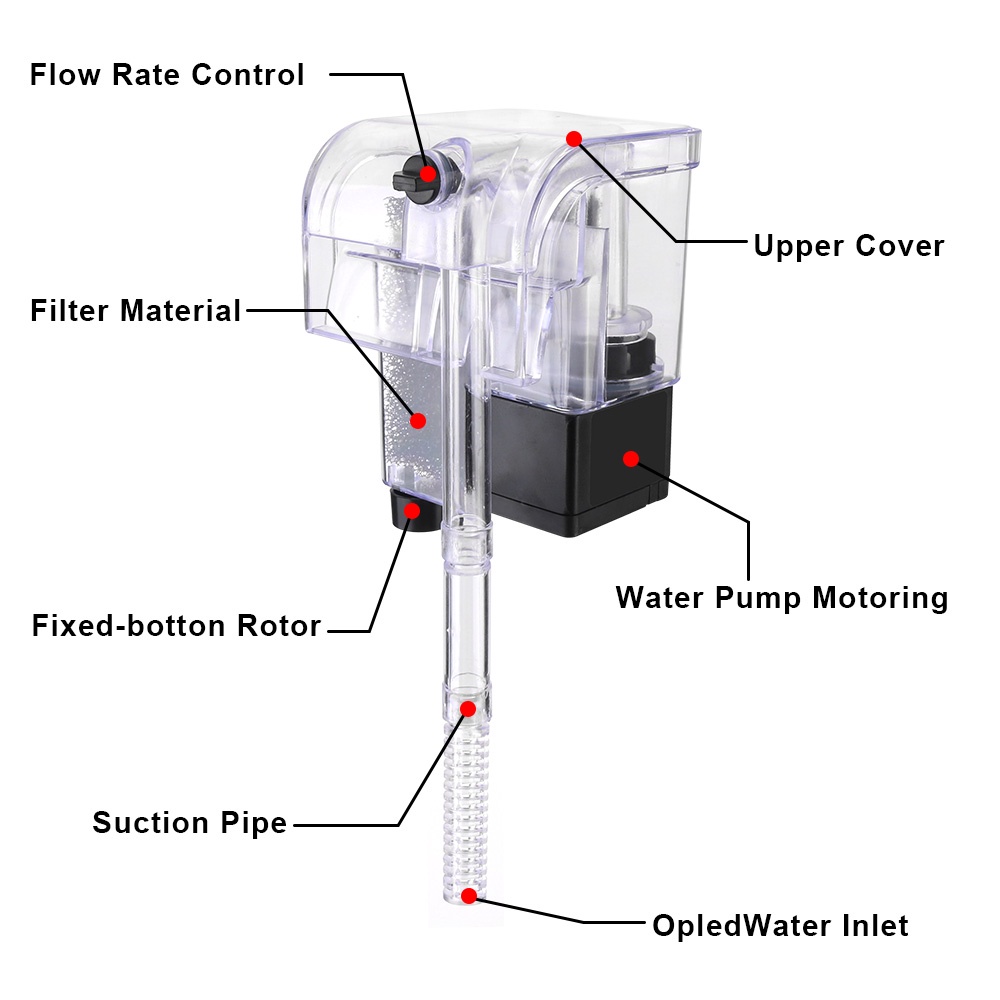 Aquarium Filter External Water Pumps Hanging Filter Power Waterfall Suspension Oxygen Pump #5
