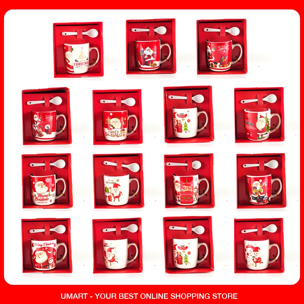 Christmas Gifts Coffee Ceramic Mug Set Cute Christmas Ceramic Mugs with