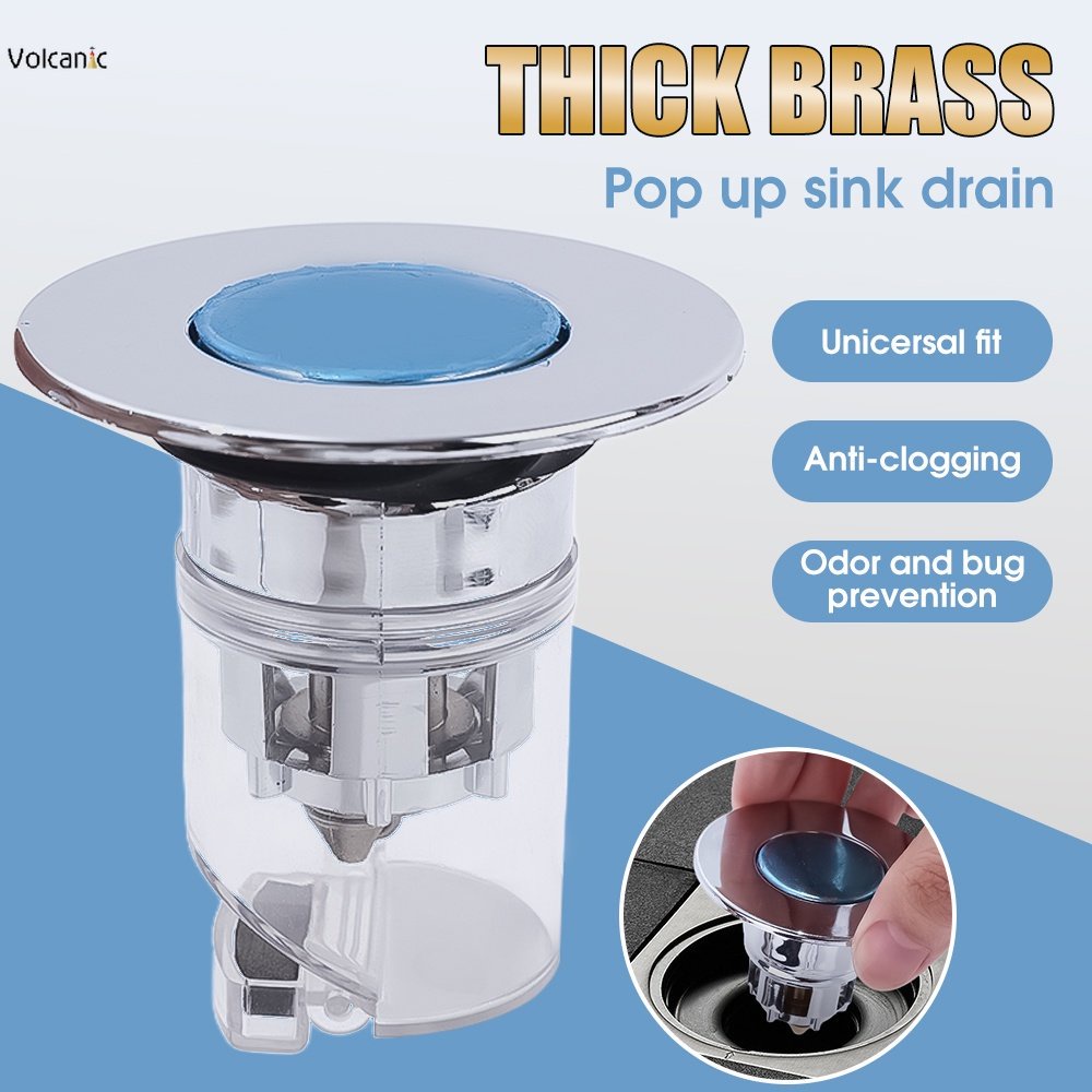 Washbasin PopUp Drainer Universal Bouncing Sink LeakProof Filter Pool