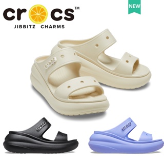 Crocs CRUSH SANDAL Ladies High Heel Sandals Thick-Soled Slippers Heightened Anti-Slip Beach Hole Shoes#207670