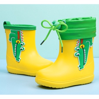 [HOGA] Kids Rain Boots for Girls Boys Non-slip Children Rubber Rain Shoes Cartoon Waterproof #9