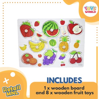 THE NEW┇∏Retailmnl Wooden Embossed Chunky Alphabets Letter Numbers Fruits Animals Kids Toy #4