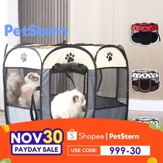 PetStern Foldable Playpen For Dog Cat Tent Pet Fence Delivery Room Breathable Octagonal Cage House