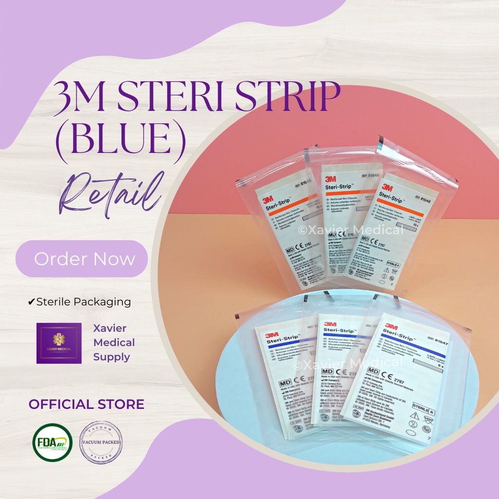 3M Steri Strip Blue Retail (Sold per pack and buy 1 get 1 free)