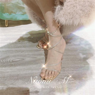 Naomi Miner Moon God's Garden Rhinestone Fairy Cross Strap Goddess Crystal Shoes Stiletto Heel Sandals #7