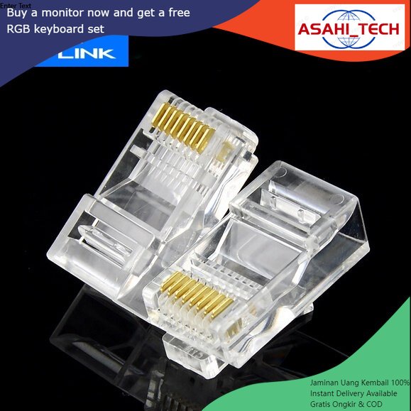 Ad Link Rj45 Pure Copper Cat5 Cat5e Cat6 Rj45 8p8c Modular Ethernet Cable Connector Plug