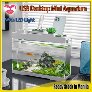 Smart Aquarium kit 1.5 Gallon Betta Fish Tank self Cleaning , with Filter LED Light, Water Pump