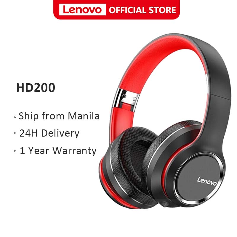 Lenovo Hd200 Bluetooth Earphones Over-Ear Foldable Computer Wireless ...