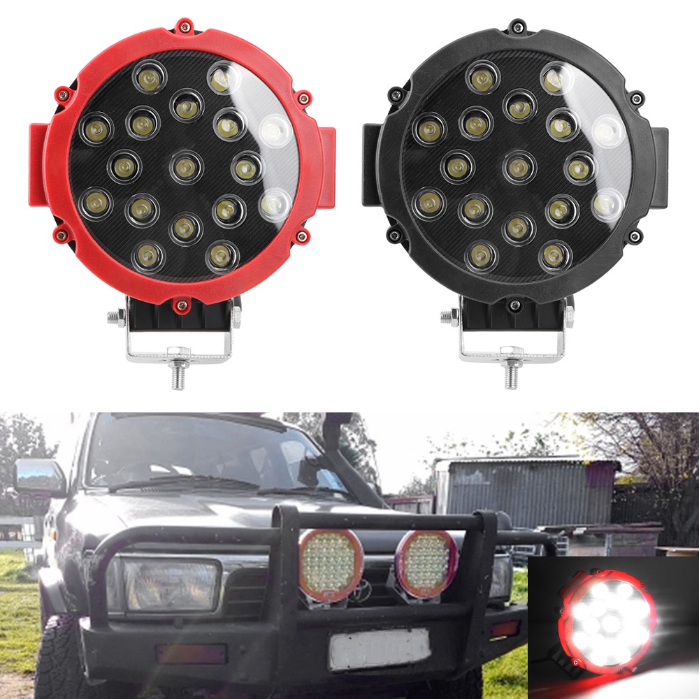 7 inch Round LED Light Bar For Truck Tractor 4x4 Off Road Spot Beam 51W