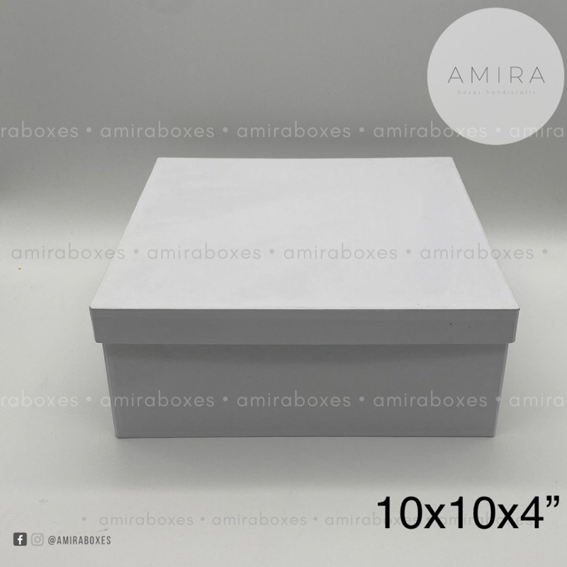 White box Large Plain gift boxes hard box/rigid box (10x10x4inches