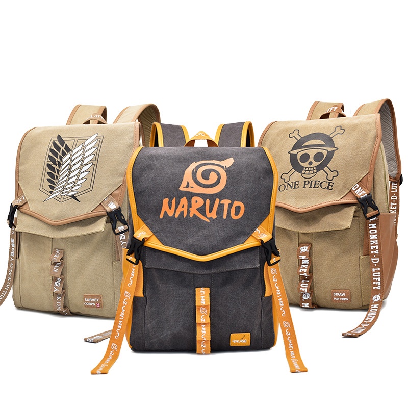 Anime Backpack Attack On Titan,One Piece,Fairy Tail,Demon Slayer,Tokyo Ghoul,My Hero Academia