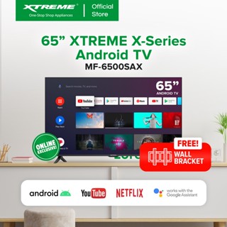XTREME X-Series 65-inch Android 11.0 4K UHD Frameless TV with Free Wall Bracket (Black) [MF-6500SAX]