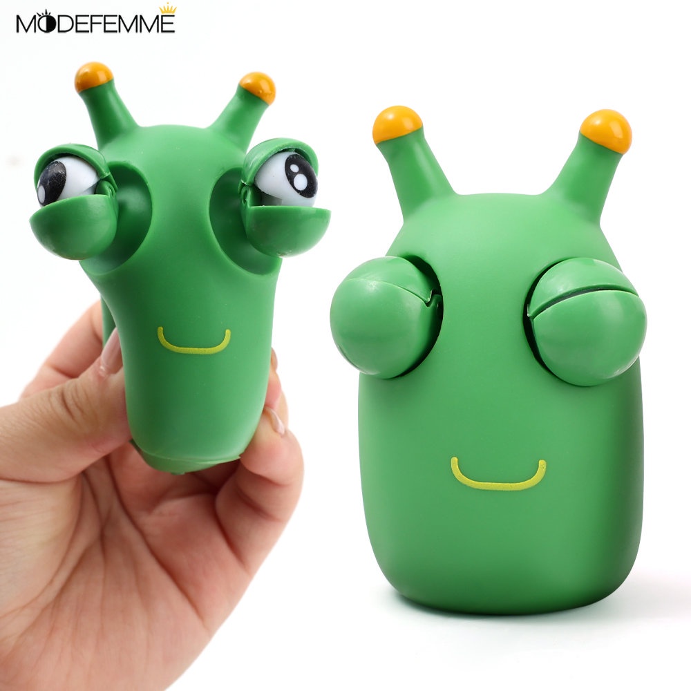 Funny Eye-catching Grass Worm Decompression Toy,Green Eye Popping Worm ...