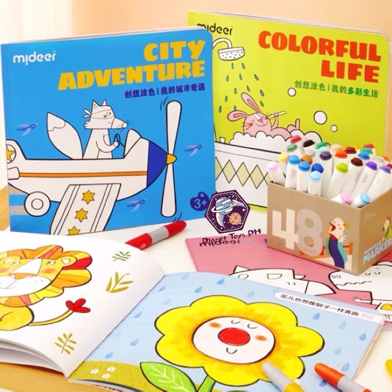 Mideer My First Bilingual Coloring Book with 5 different themes for