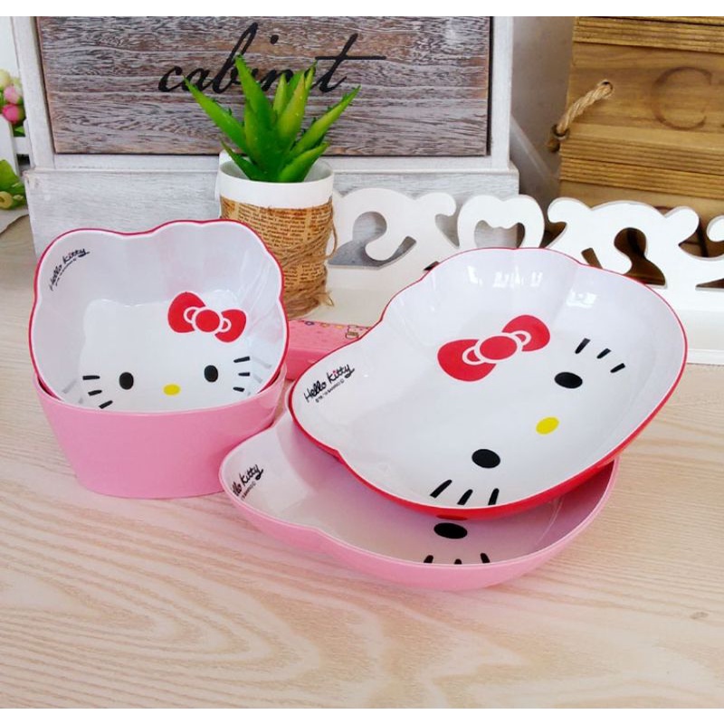 Hello kitty Dinnerware Bowl Plate Shape Cat Face Shopee Philippines