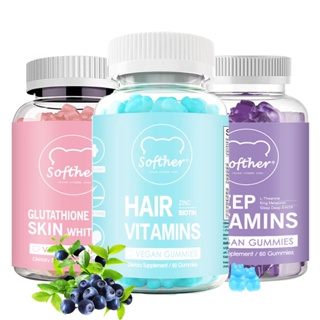 Softher Biotin Collagen Gummies Anti Hair Loss/Skin Care Gummy High Vitamin Health Supplements